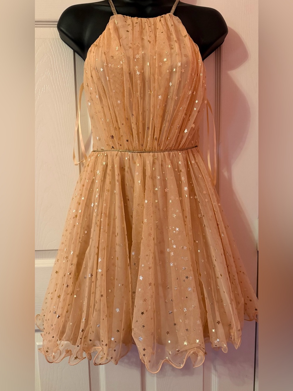 City Studio Gold Star Embellished Mini Junior Girls Dress